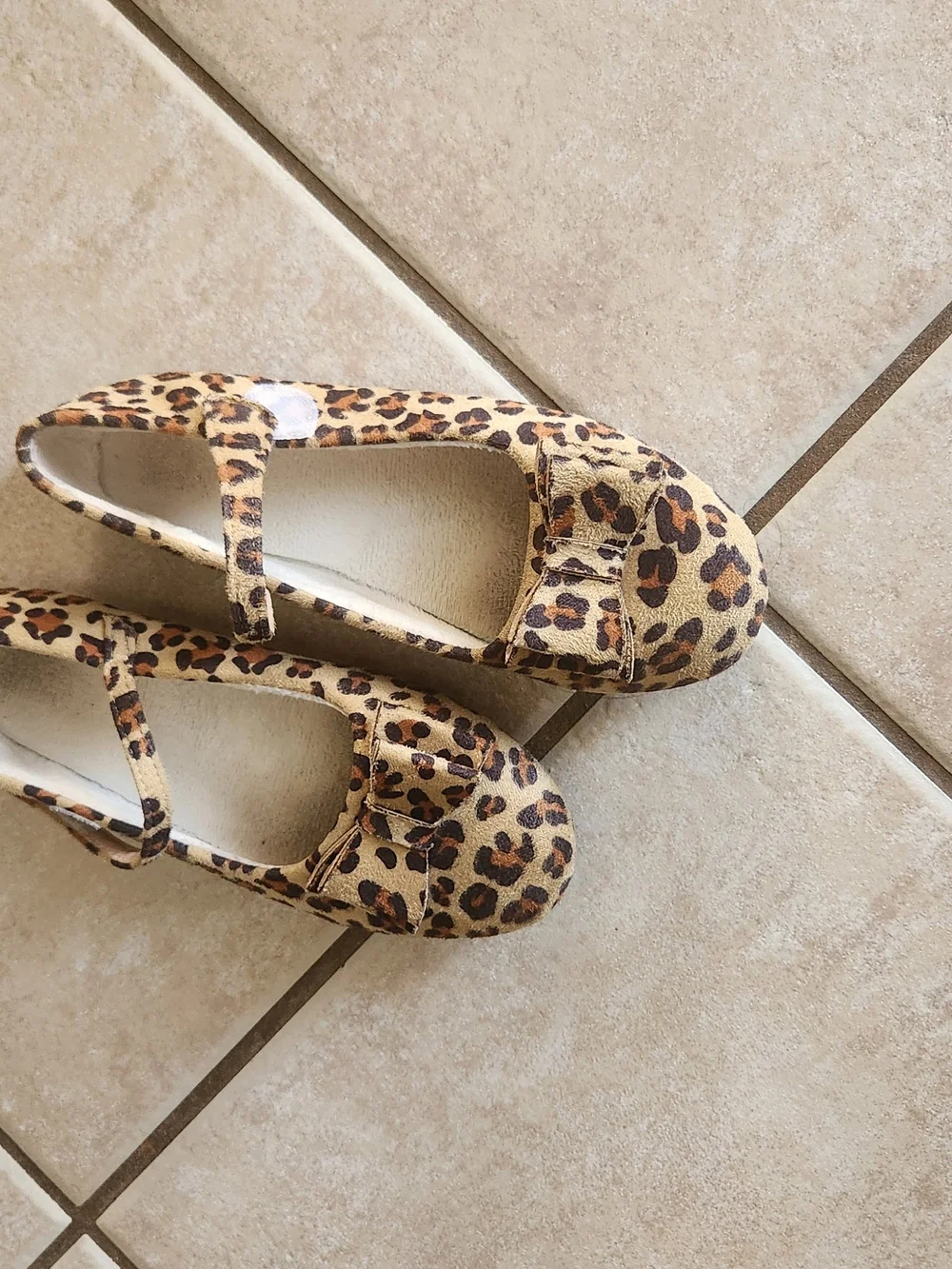 Leopard Print Mary Jane Flats - Girl's Animal Print Ballet Flats